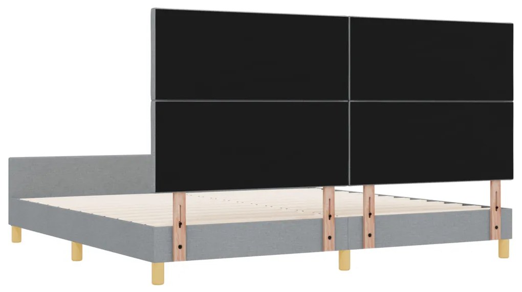 Világosszürke Szövet Ágykeret 200x200 cm
