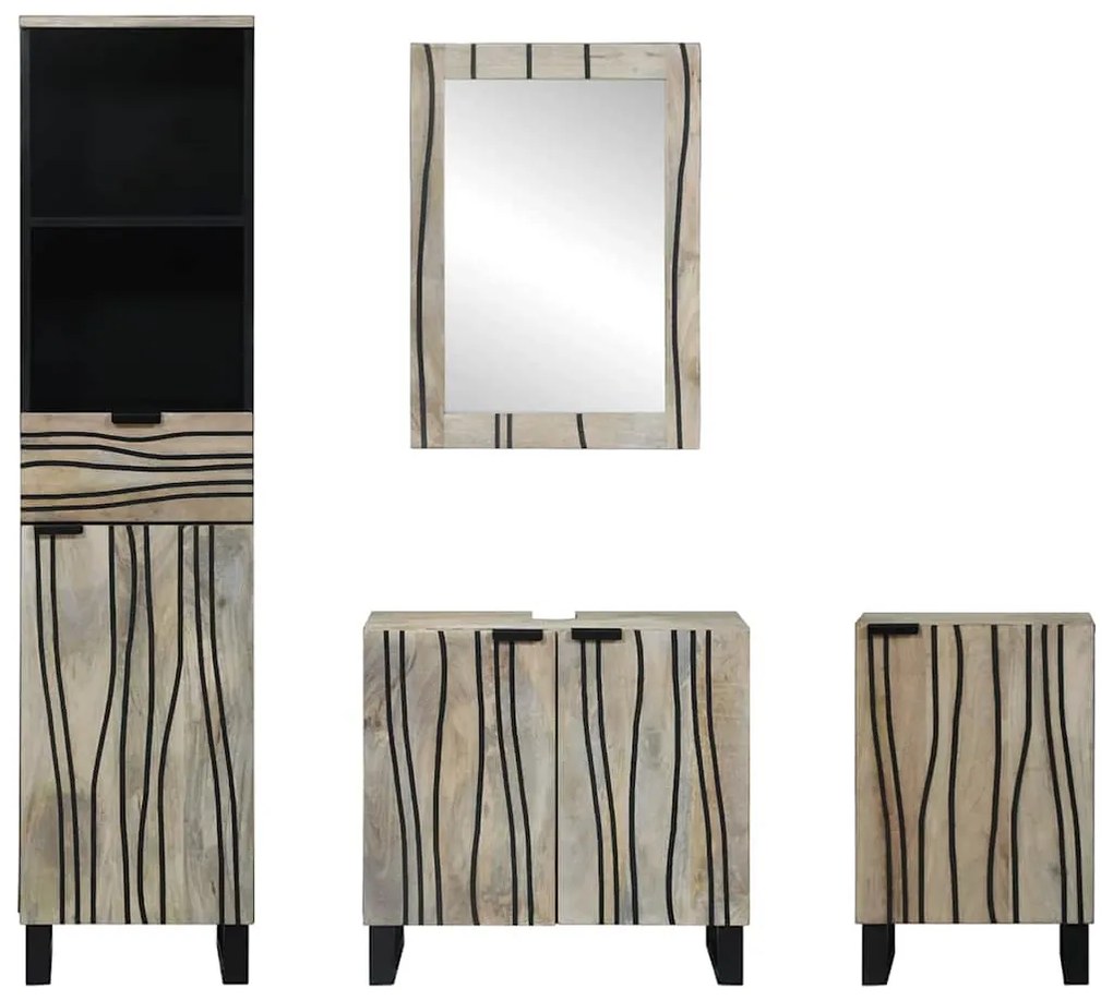 Fürdőszoba bútor szett fiókkal 4 pcs Dió barna 38 x 33 x 160 cm