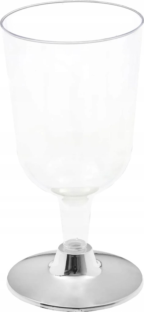 Borospohár műanyag, krómozott, ezüst, 200 ml 6 db