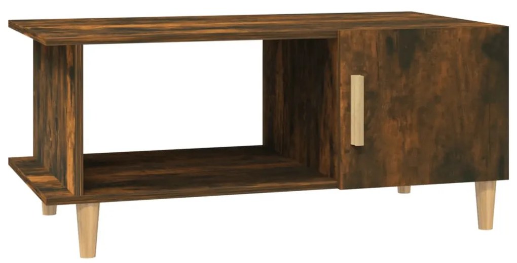 Füstös tölgy színű szerelt fa dohányzóasztal 90 x 50 x 40 cm