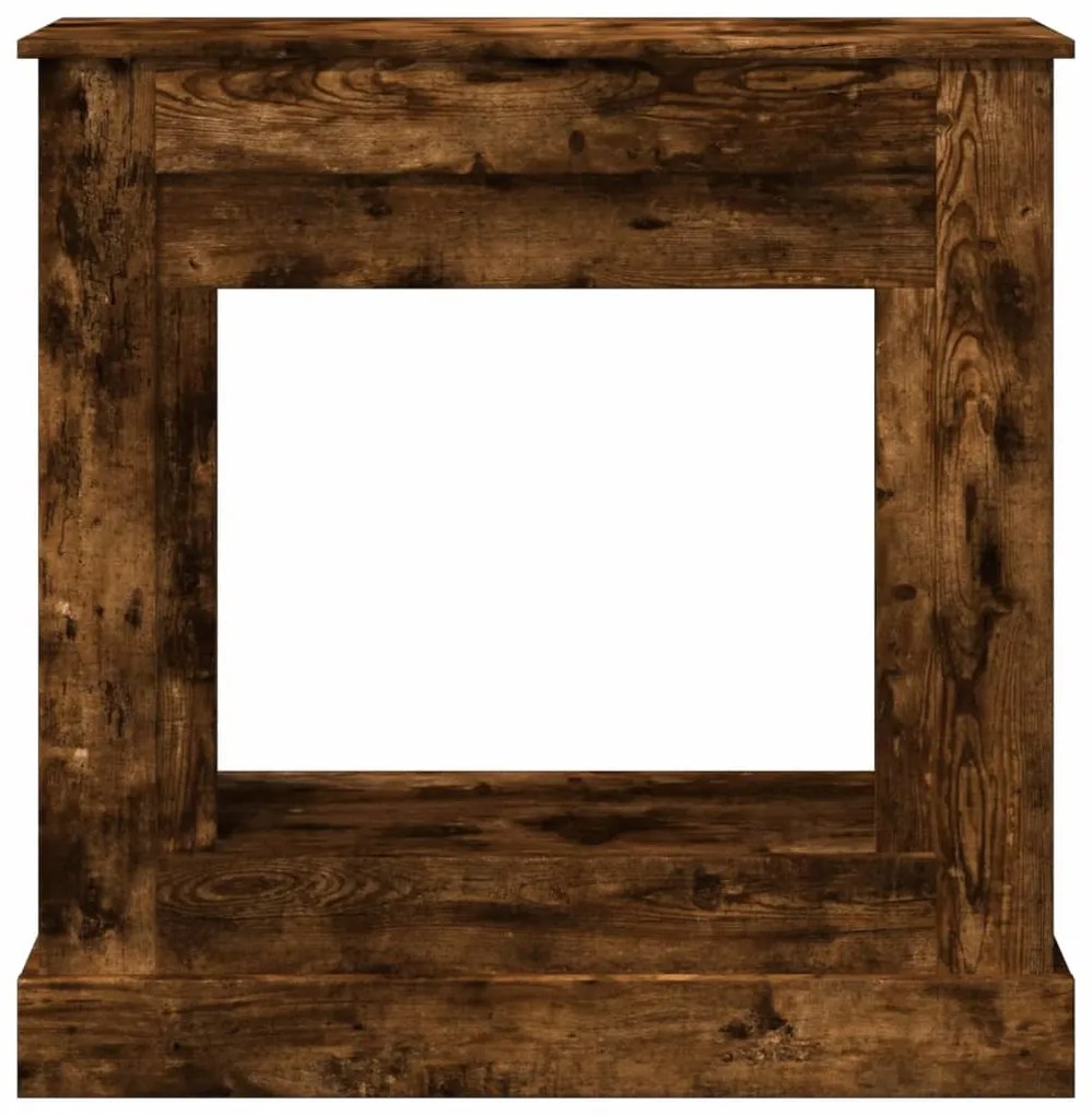 füstös tölgy színű szerelt fa kandallóburkolat 90 x 30 x 90 cm