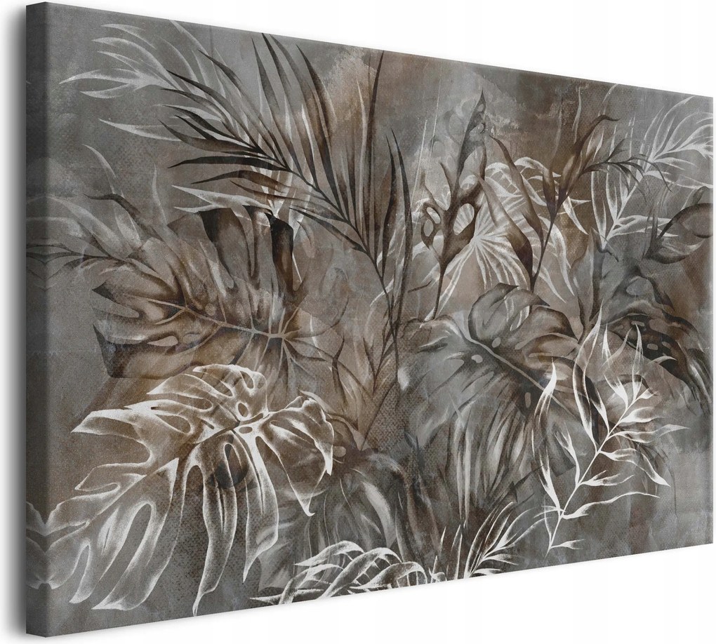 Faliképek a nappaliba Virágok Levelek Monstera Fali dekoráció 80x120