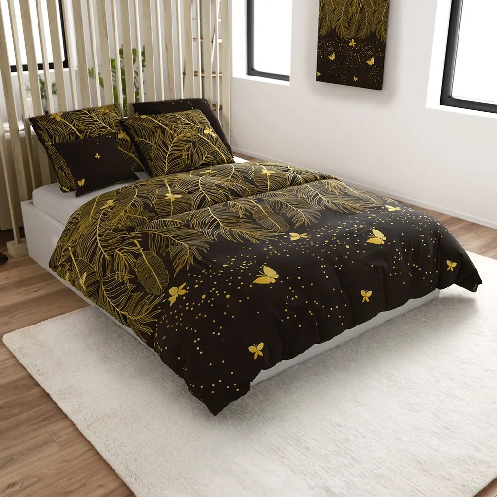 VISATA fekete mikroszálas ágyneműhuzat Ágyneműhuzat mérete: 70 x 90 cm | 140 x 200 cm