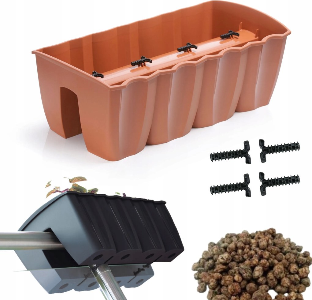 DCRO600 korláttartó doboz, erkély kaspó keret 2l