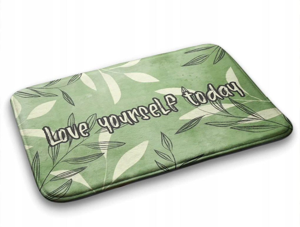 Fürdőszobaszőnyeg puha akvarell levelek 90x60 cm