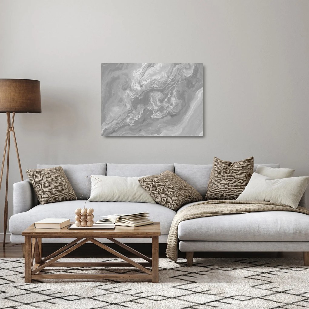 Üveg kép - Márvány fekete-fehérben (70x50 cm)