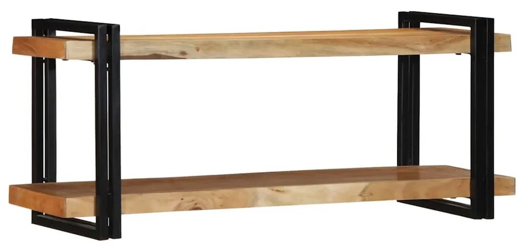 fali polc 110x33x45 cm tömör fa akácfa