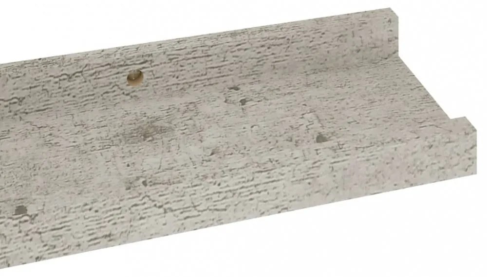 2 db betonszürke fali polc 60 x 9 x 3 cm