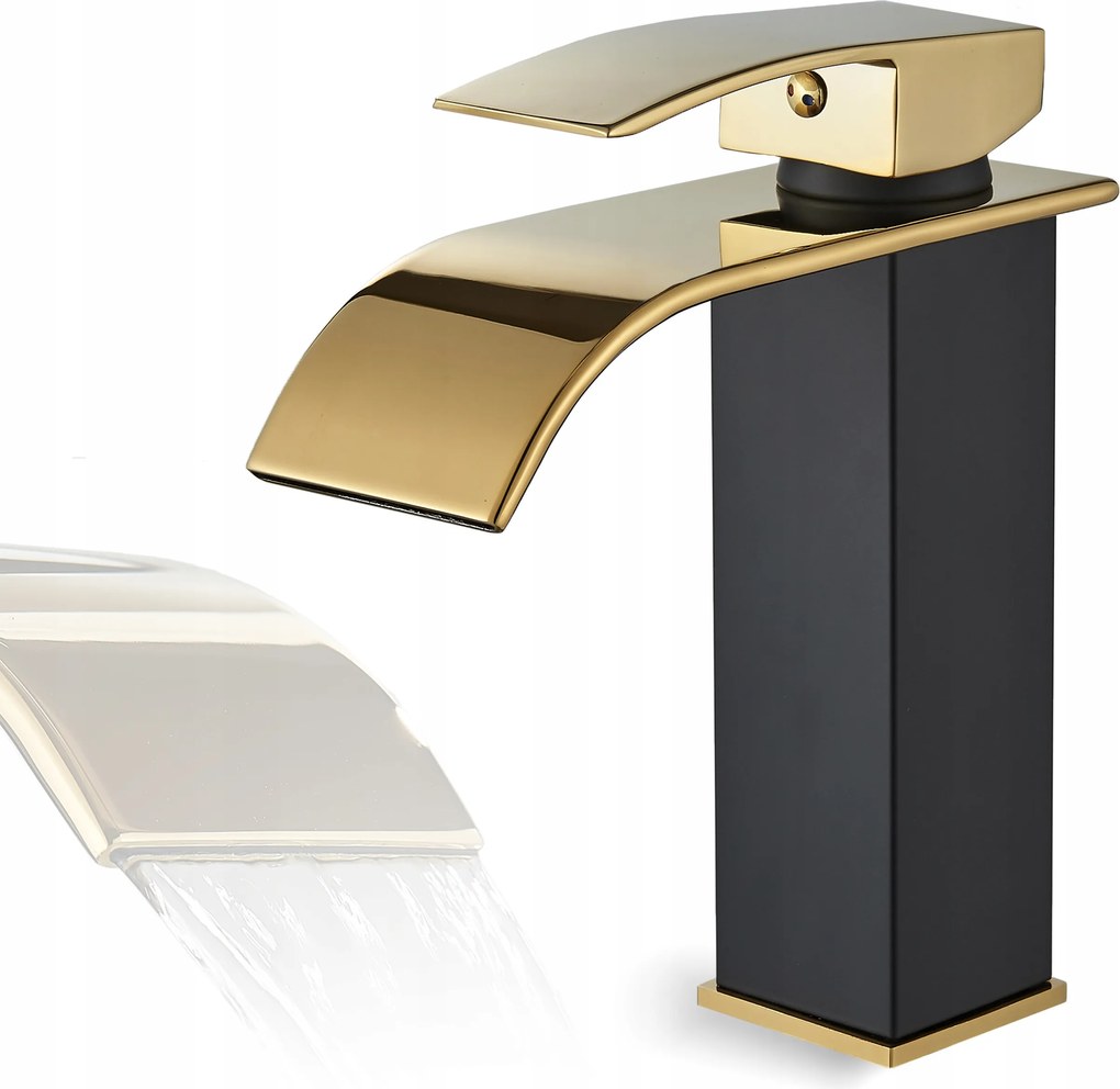 Mosdó csaptelep Asztali Fekete matt Arany Rivus Alacsony sárgaréz csaptelep