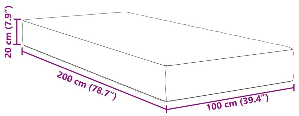 Zsebtavas Matrac Krém Közepes 100x200x20 cm Szövet