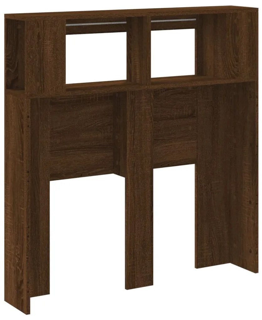 barna tölgyszínű szerelt fa LED-es fejtámla 100x18,5x103,5 cm