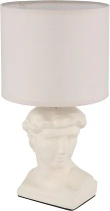Globo 21732CU Asztali lámpa, kerámia bézs színű, textil bézs színű, kábel PVC fehér, billenőkapcsoló a kábelen, ø: 175mm, M: 330mm, kábel hossza 1300mm, 1x E14 40W 230V izzó nélkül