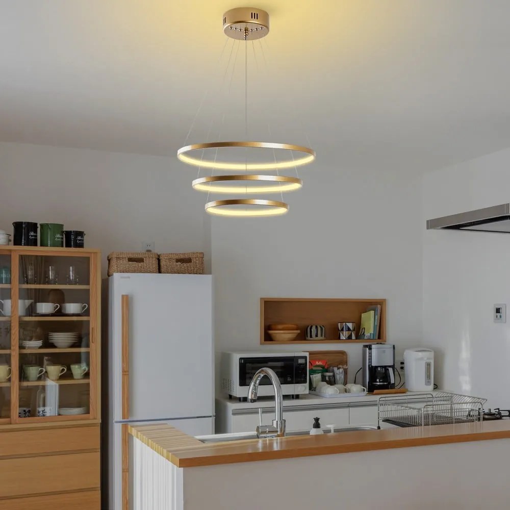 Aranyszínű LED függőlámpa ø 50 cm Simit – Opviq lights