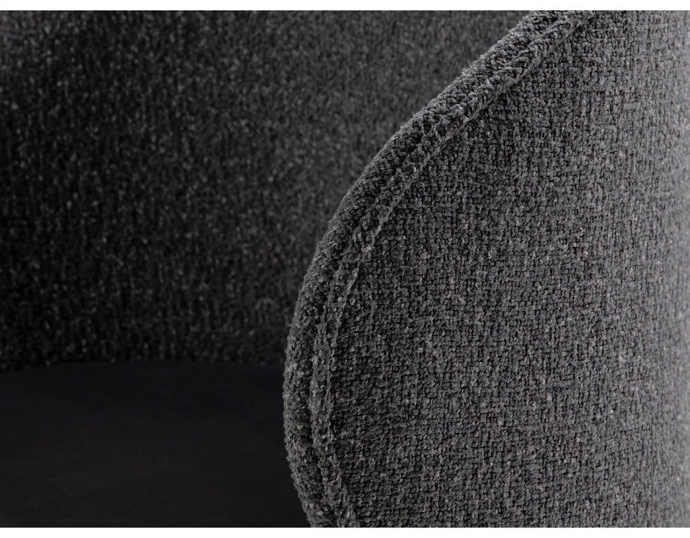 Sötétszürke bársony fotel Inez – Micadoni