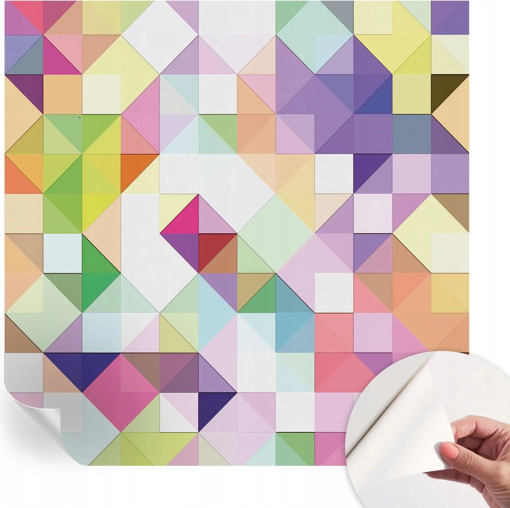 Design fali fotótapéta öntapadós Színes formák 250x250 cm