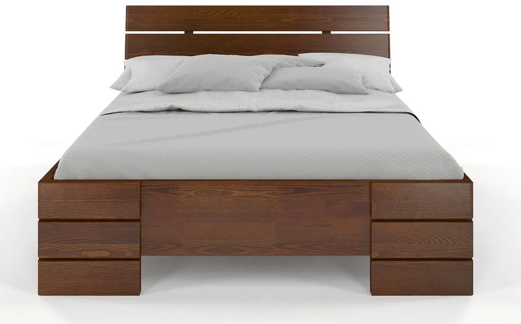 Franciaágy 160 cm Lorenskog High (borovi fenyő). Akció -28%. 800244