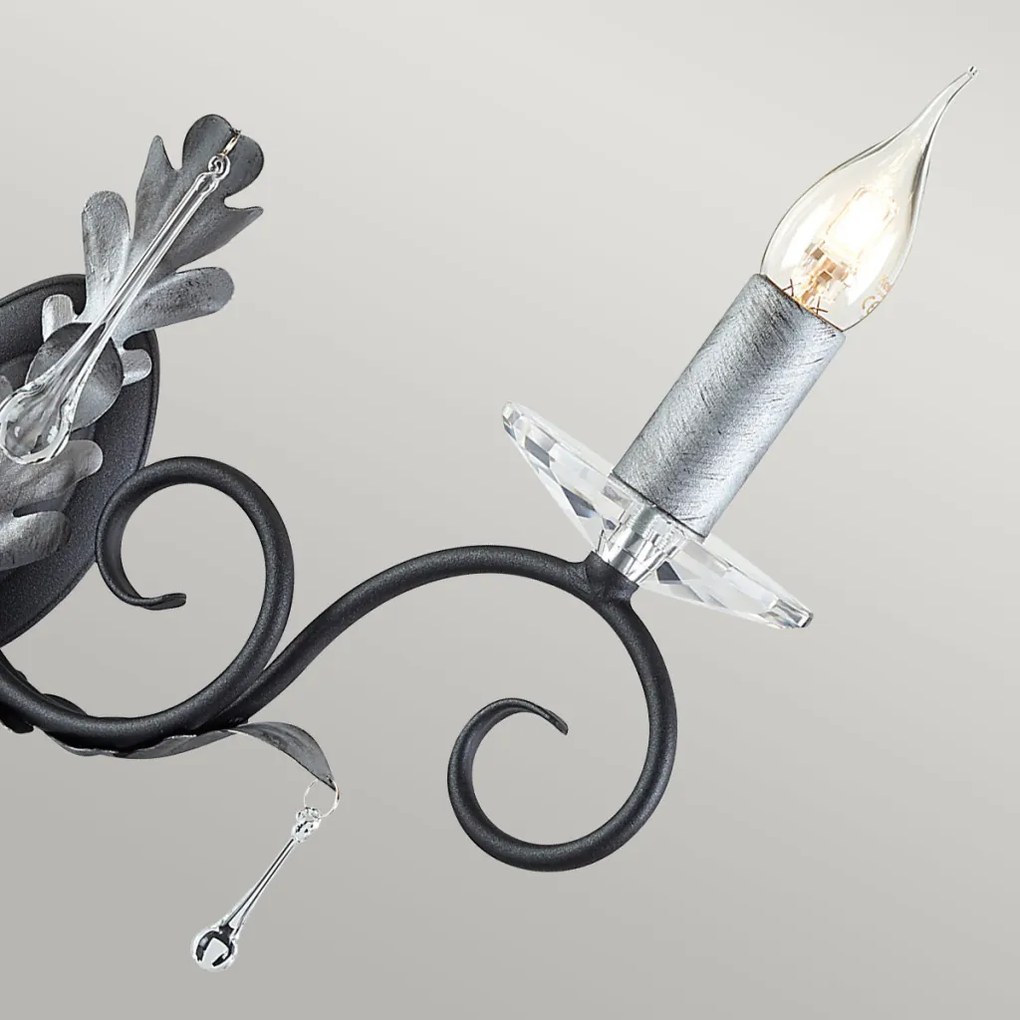Elstead Lighting AMARILLI AML2-BLK-SILVER Fali lámpa 2x60W/E14