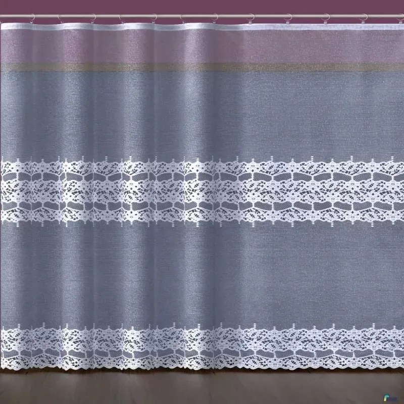 Elegáns fehér jacquard függöny kifejező mintával 180 cm Esztira 648216