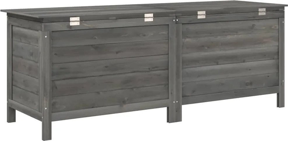 vidaXL antracit tömör fenyőfa kerti tárolóláda 150 x 50 x 56,5 cm
