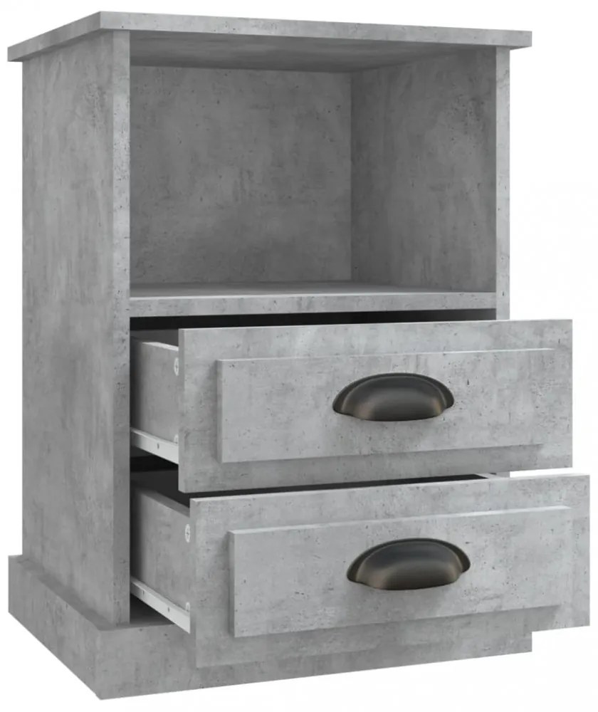 2 db betonszürke éjjeliszekrény 43 x 36 x 60 cm