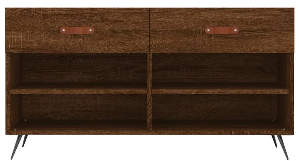 barna tölgy színű szerelt fa cipőpolc 102x35x55 cm