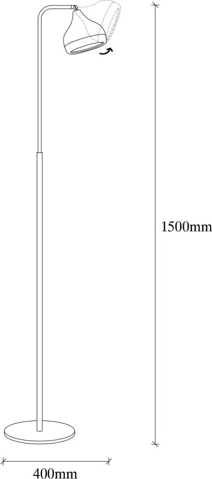 Yildo állólámpa, fekete-arany