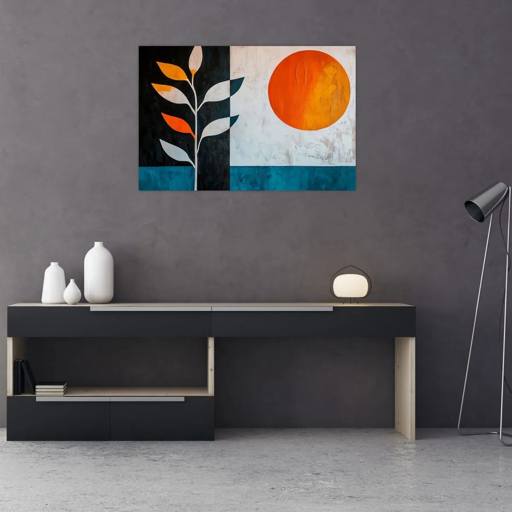Kép - Növény és nap absztrakciója (90x60 cm)