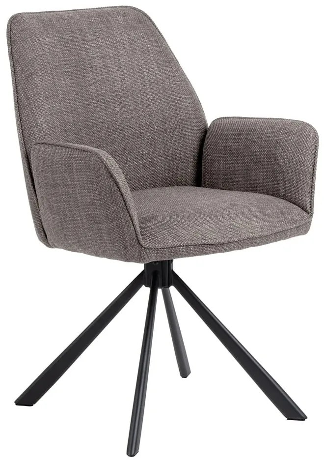 Világosszürke kárpitozott karfás étkezőfotel szett 2 db-os Glenda – Actona