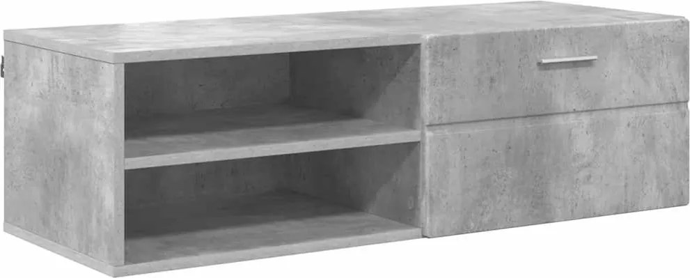vidaXL Fából Készült Szekrény Beton Szürke 100,5 x 39 x 30 cm Faanyag