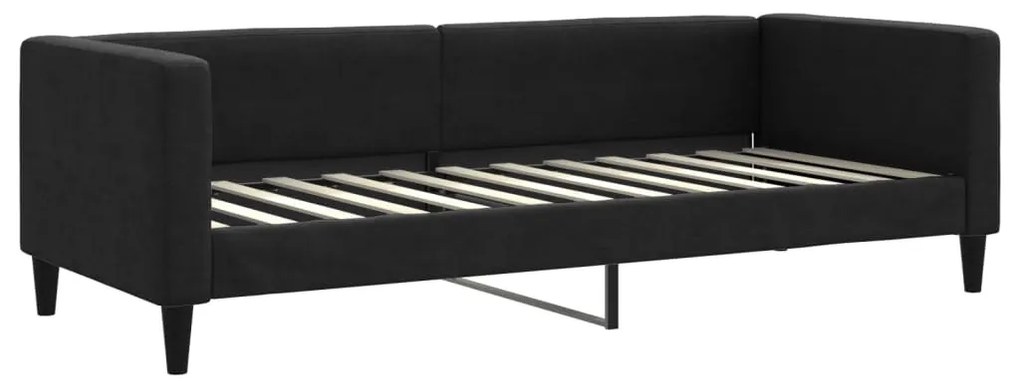 fekete kihúzható szövet heverő 80 x 200 cm