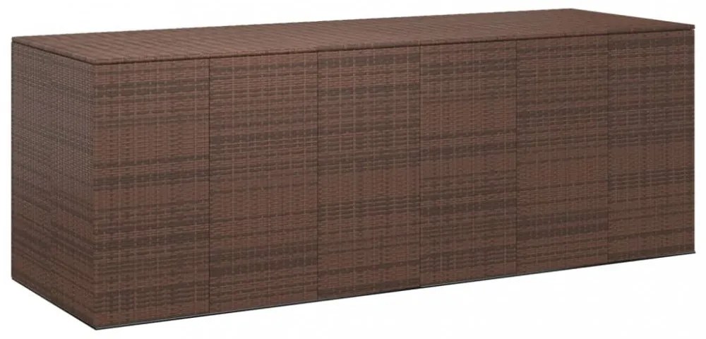 barna polietilén rattan kerti párnatartó doboz 291x100,5x104 cm