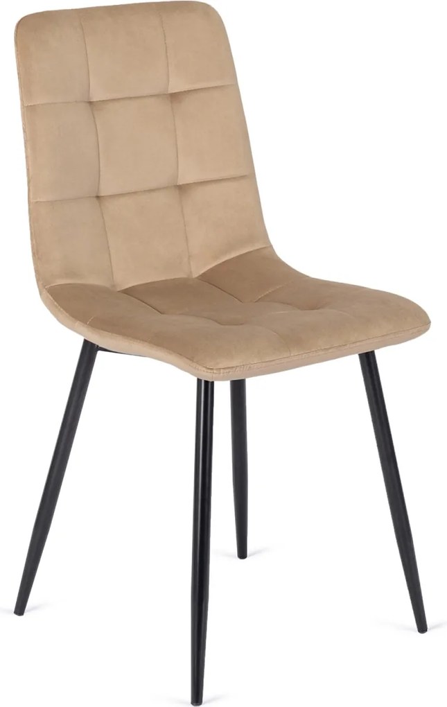 Szék bézs színben, bársony kárpittal PERU