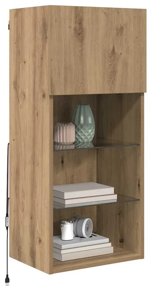 vidaXL Fali TV szekrények 2 pcs Artisan tölgy 40,5 x 30 x 90 cm