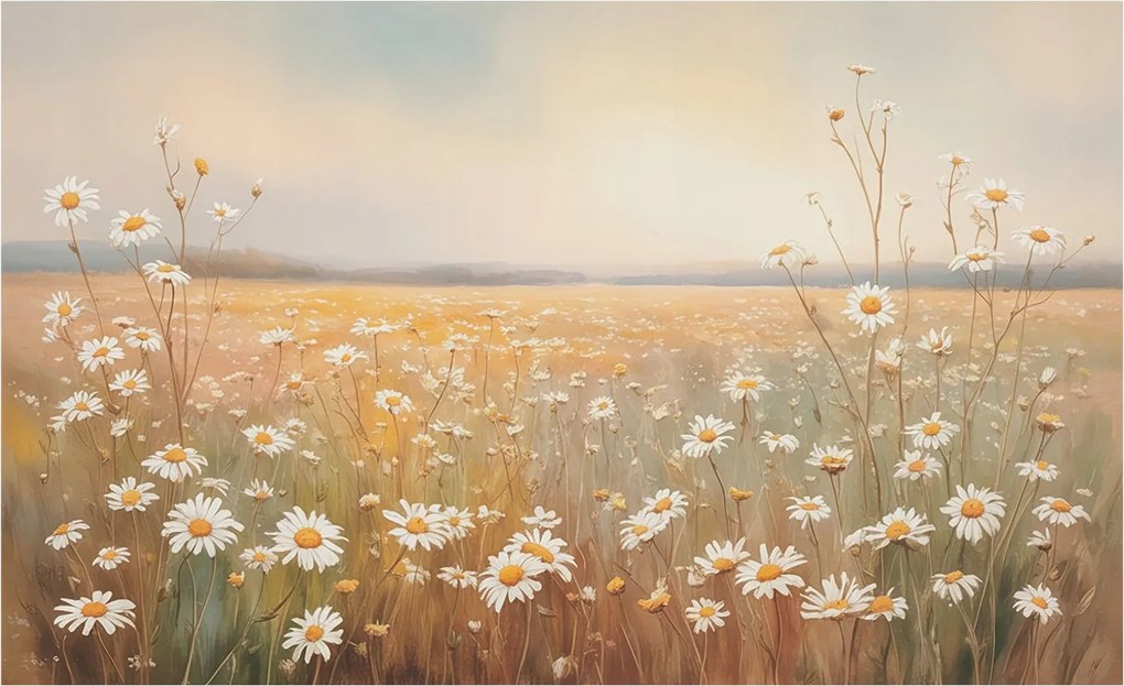 Dekoratív Fotótapéta Flizelin a Hálószobába Virágos rét 416x254 Ragasztó