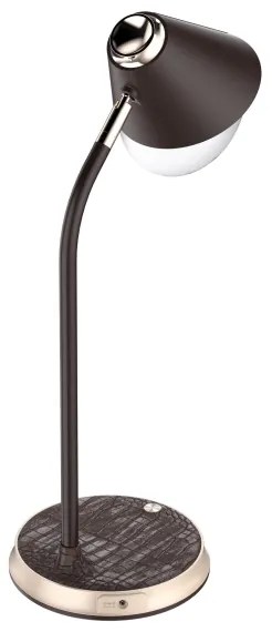 Immax 08971L - FINCH LED asztali lámpa, 9W, 12cm, 230V, barna/arany