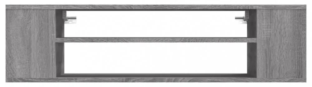 szürke sonoma színű szerelt fa függő TV-szekrény 100x30x26,5 cm