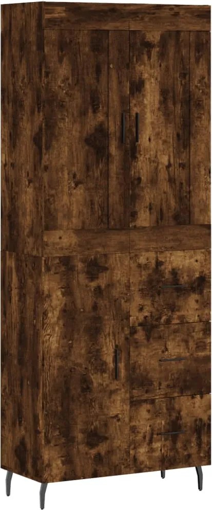 vidaXL füstös tölgy színű szerelt fa magasszekrény 69,5 x 34 x 180 cm
