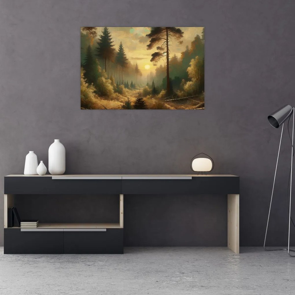 Kép - Napfény az erdőben (90x60 cm)