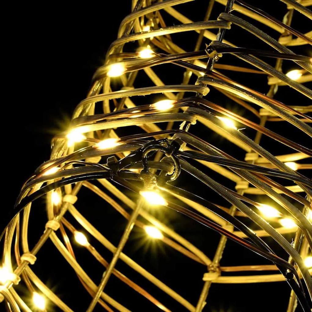 Rénszarvas húzta szán 140 LED-del Meleg fehér 60 cm Rattan