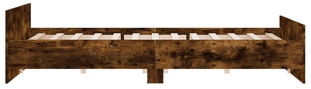 füstös tölgy színű ágykeret fej- és lábtámlával 180 x 200 cm