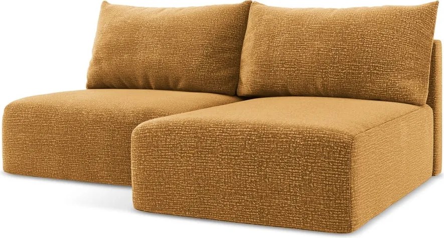 Narancssárga kinyitható-tárolóhelyes sarokkanapé (jobb oldali) Kalena – Makamii