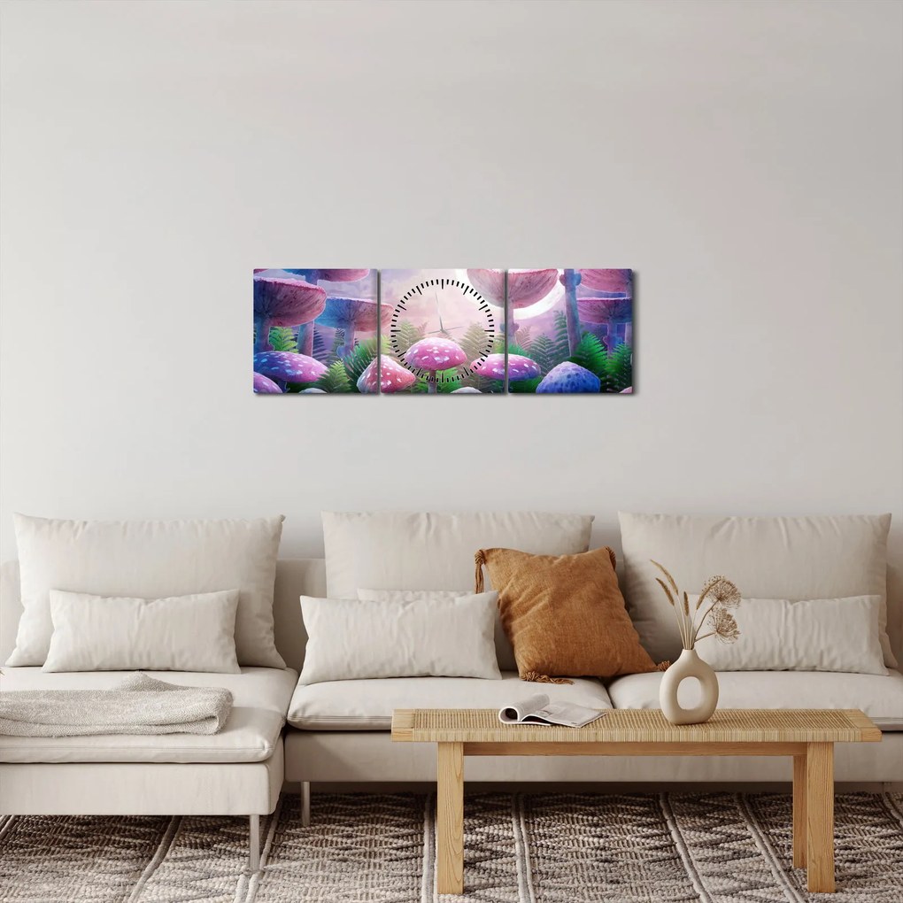Kép - Gomba teliholdkor, grafika (órával) (90x30 cm)