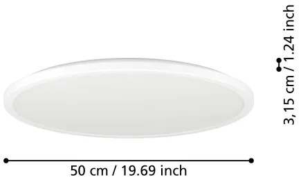 Eglo 901459-LED Dimmelhető fürdőszobai lámpa ROVITO-R 16,8W/230V átm. 50 cm IP44 fehér + távirányító