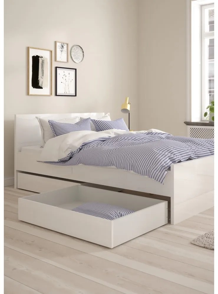 Fehér ágy alatti fiók szett 2 db-os 90x190-140x190 cm Naia – Tvilum