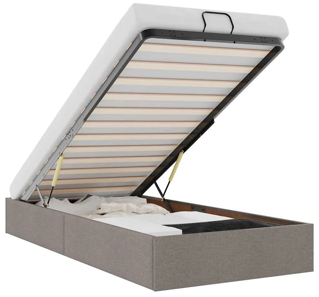 Ottomán ágykeret matrac nélkül tópszín 90x200 cm anyagból