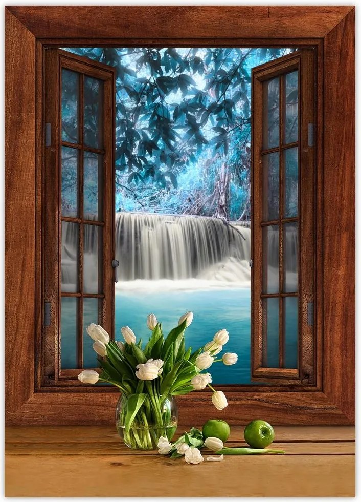 Poszterek 50x70 Kék vízesés