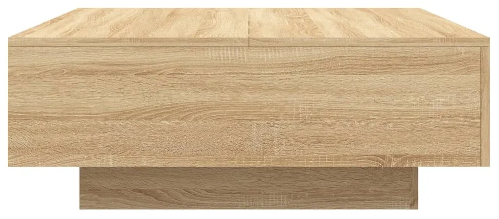 sonoma tölgy színű dohányzóasztal LED-lámpákkal 80 x 80 x 31 cm