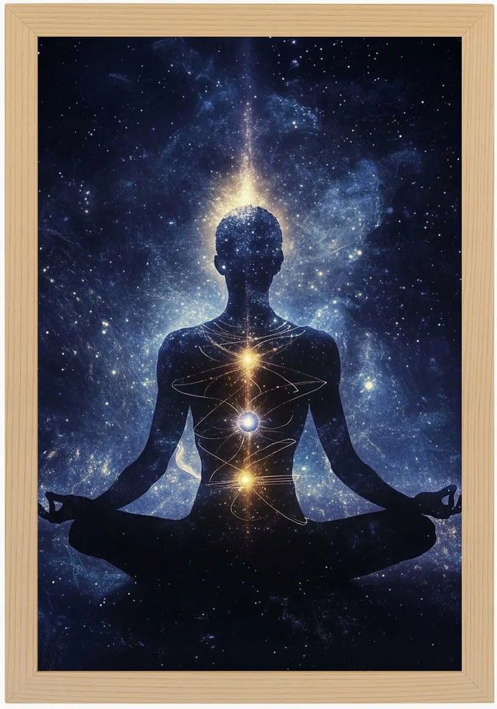 Poszter Keret Fa Figura Lótusz Meditáció Zen Csakra Harmónia 40x60