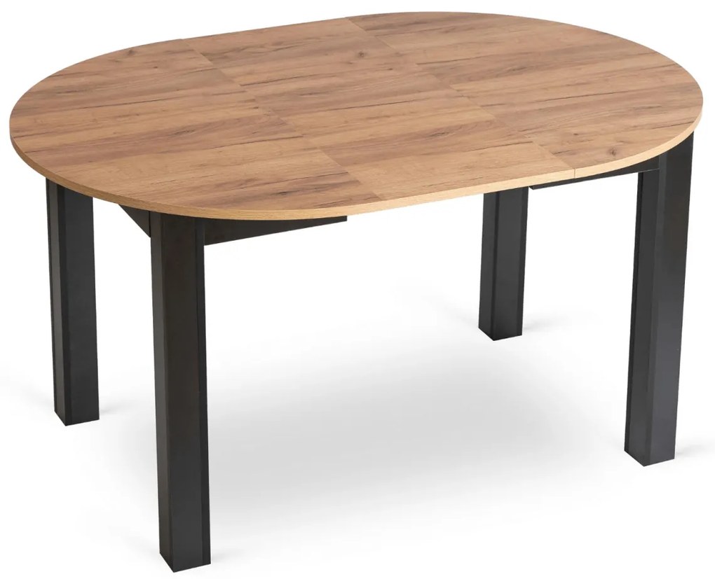 Étkezőszett HARRY asztal 102–142 cm craft tölgy/fekete + 4 RICK szék rozsda