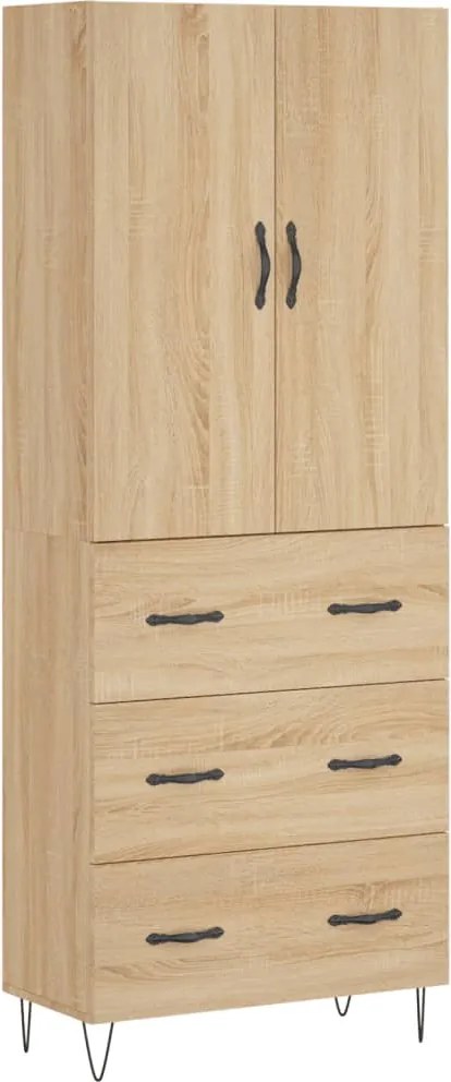 vidaXL sonoma tölgy szerelt fa magasszekrény 69,5 x 34 x 180 cm